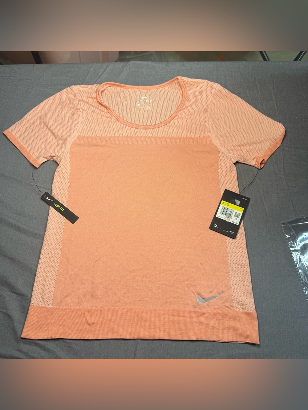 Nike Women's Peach Short-Sleeve Mesh Performance Tee